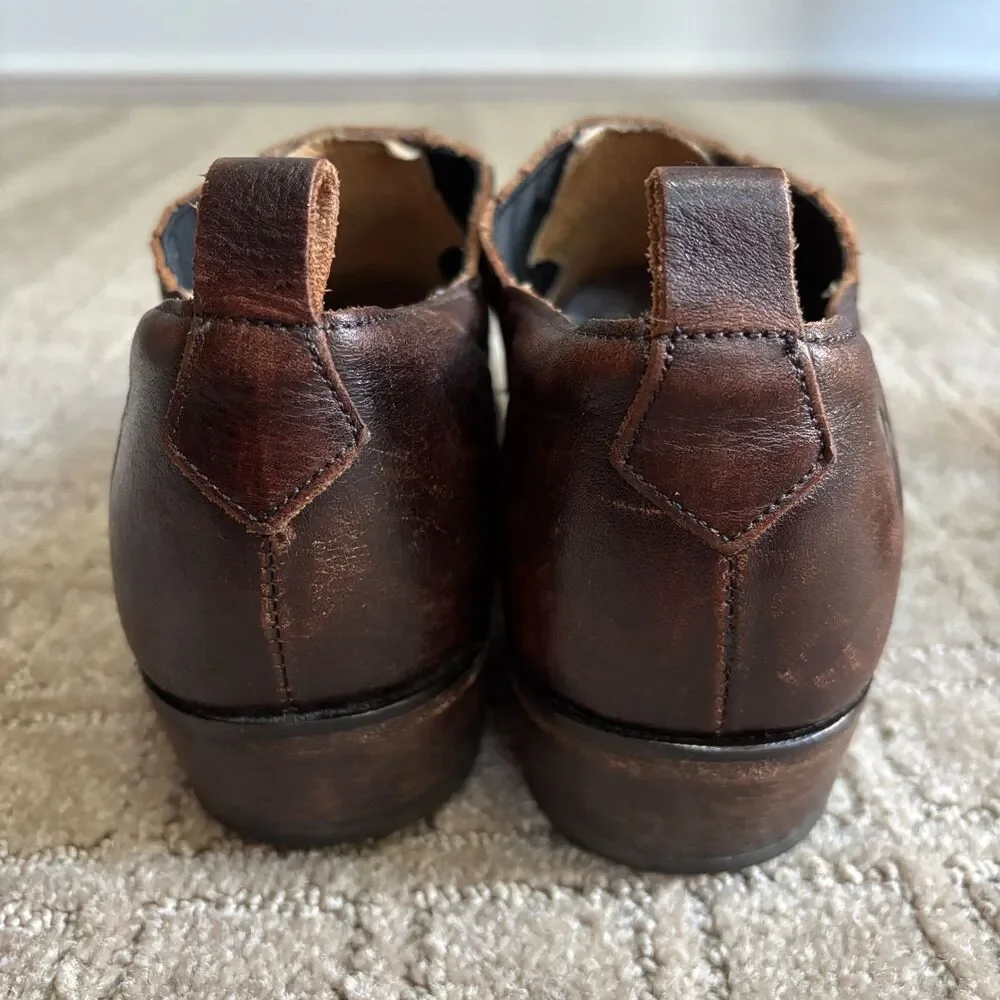 Frye Billy Shootie Leather Ankle Boots Womens 7.5B Brown Western Cowboy Festival